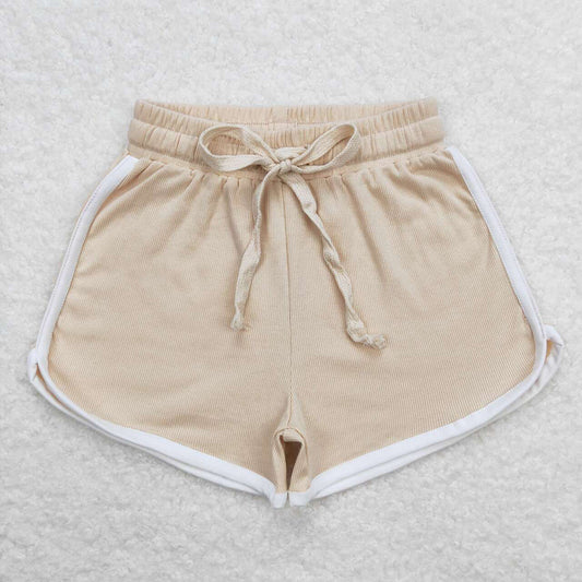 Baby Girls Light Brown Color Summer Sports Design Shorts