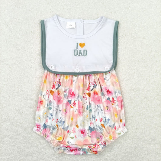 Baby Infant Girls I Love Dad Floral Summer Rompers