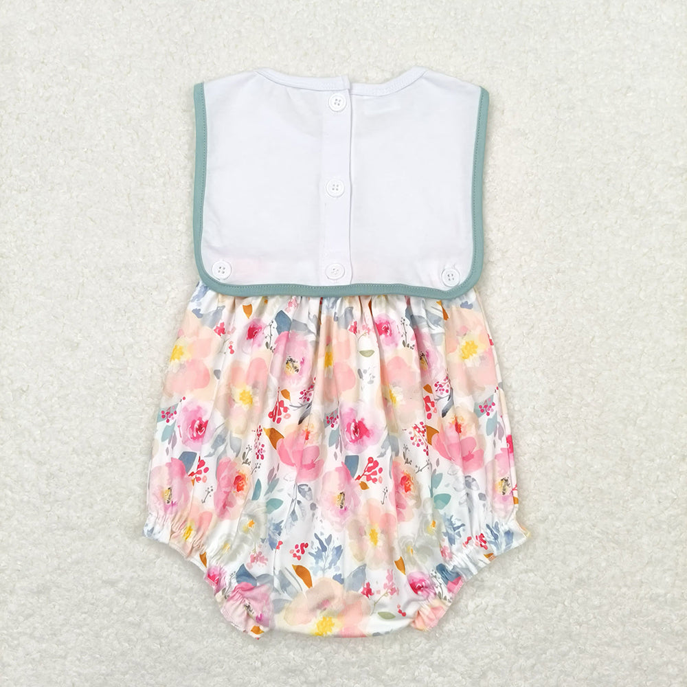 Baby Infant Girls I Love Mom Floral Summer Rompers