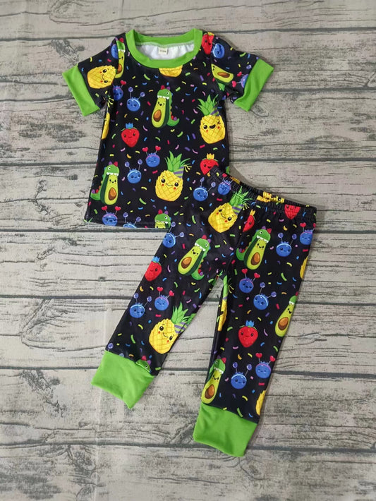 Baby Boys Pineapple Shirt Top Pants Pajamas Clothes Sets Preorder(moq 5)