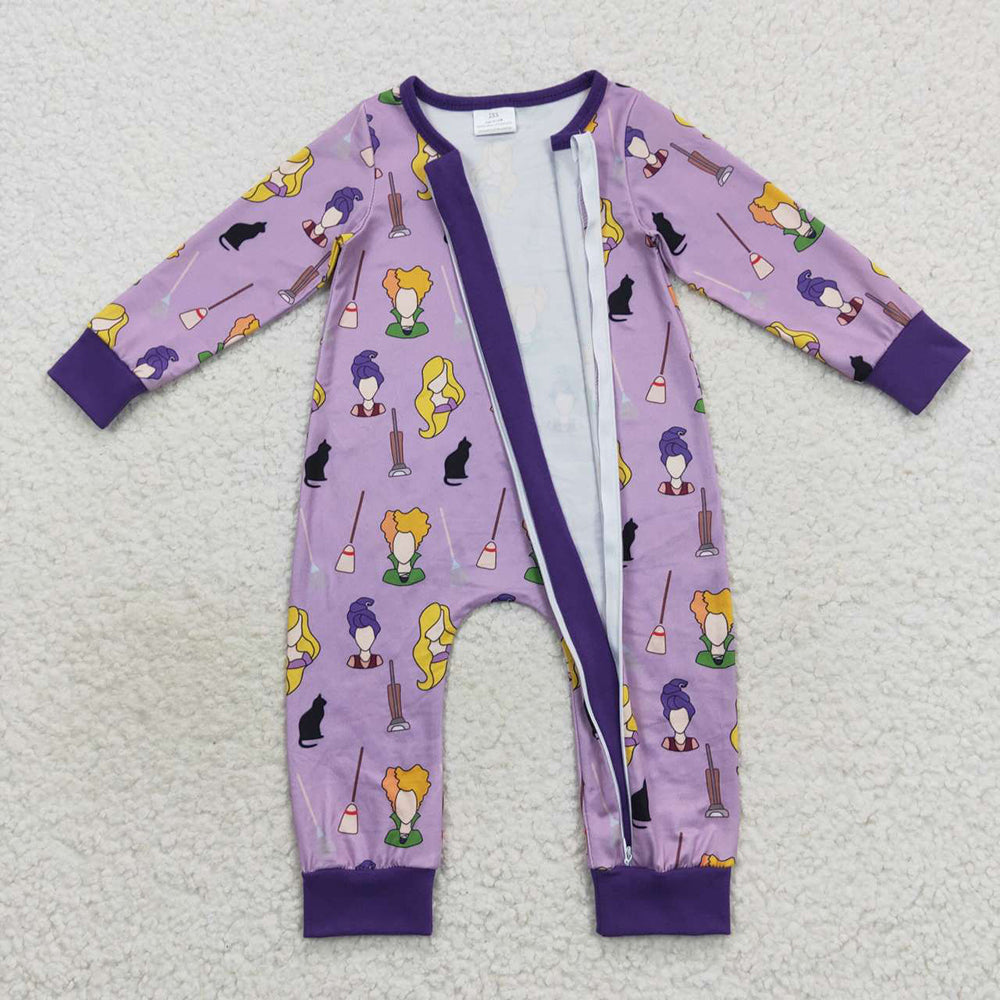 Baby Girls Halloween Purple Witches Rompers