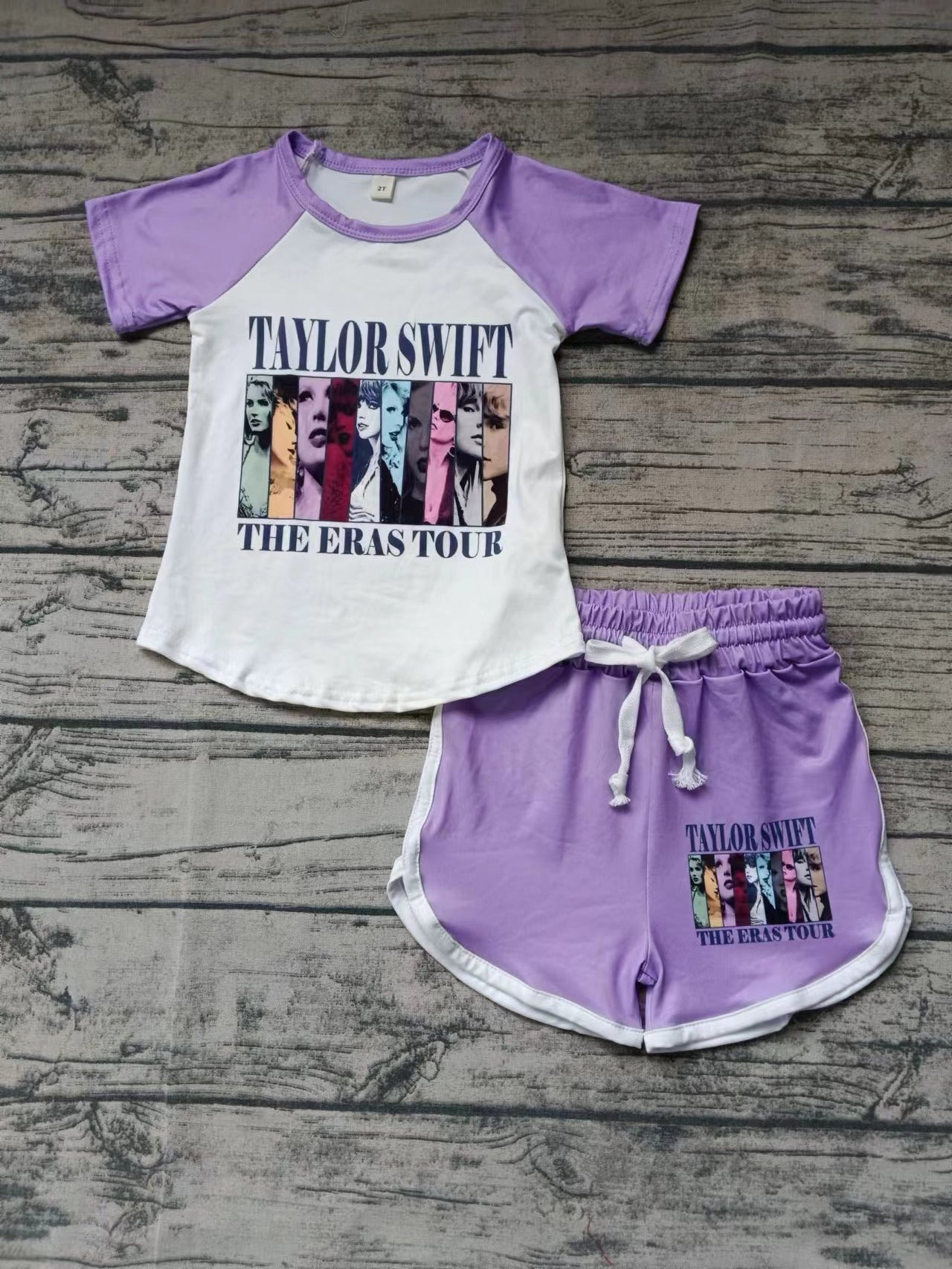 Baby Girls Lavender Singer Shirt Sports Shorts Clothes Sets Preorder(moq 5)
