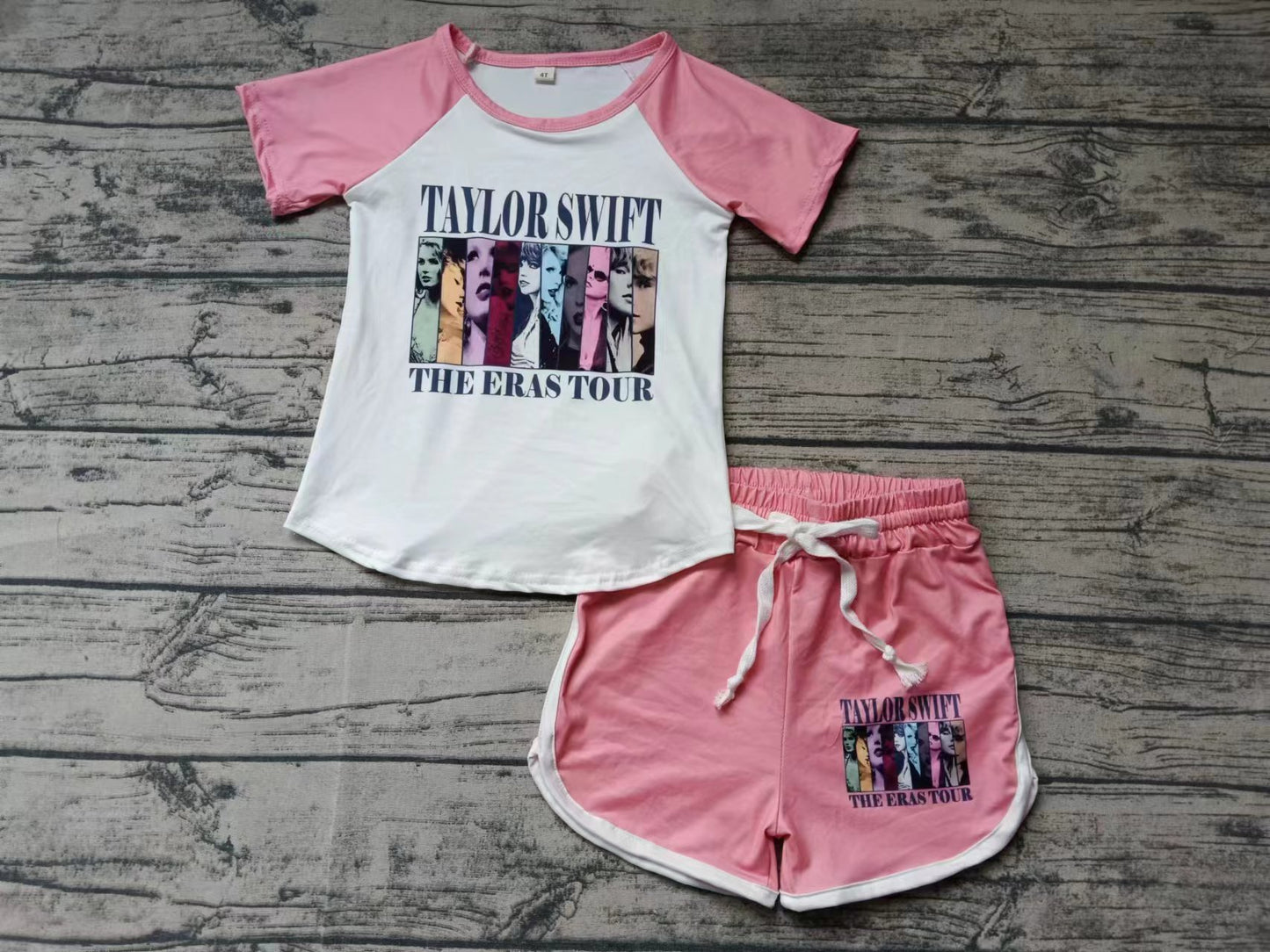 Baby Girls Pink Singer Shirt Sports Shorts Clothes Sets Preorder(moq 5)