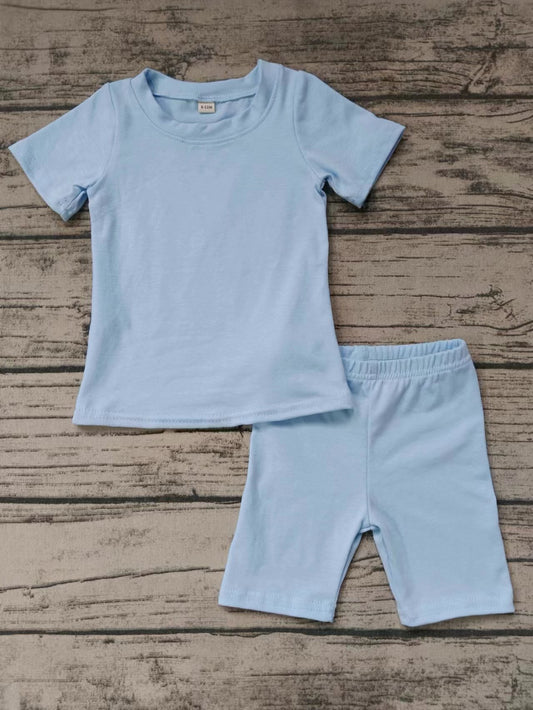 Baby Boys Blue Shirt Top Shorts Pajamas Clothes Sets Preorder(moq 5)