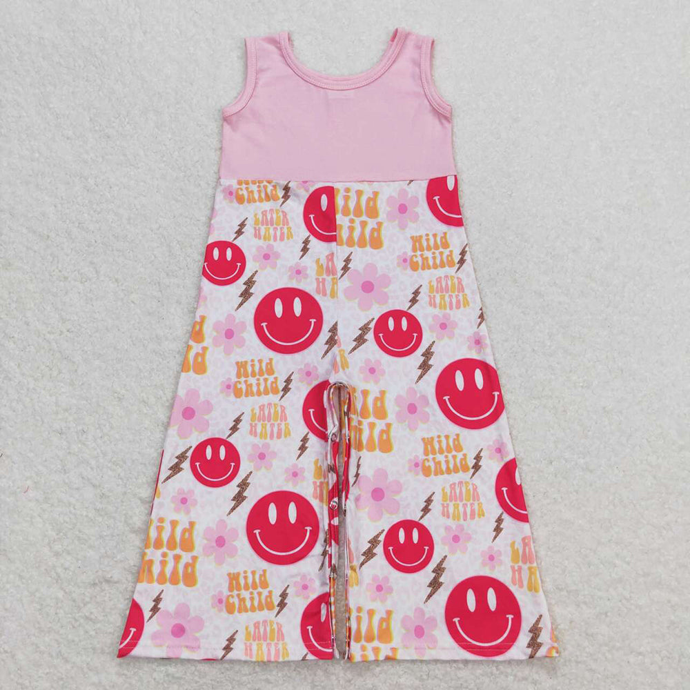 Baby Girls Mama Tried Sleeveless Smile Jumpsuits