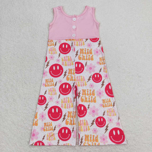 Baby Girls Mama Tried Sleeveless Smile Jumpsuits