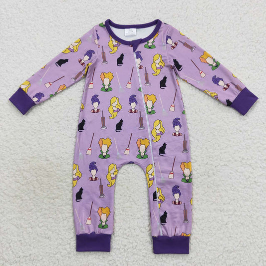 Baby Girls Halloween Purple Witches Rompers