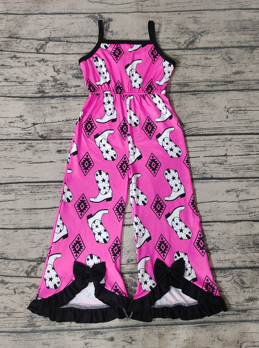 Baby Girls Straps Boots Aztec Bows Bell Bottom Jumpsuits