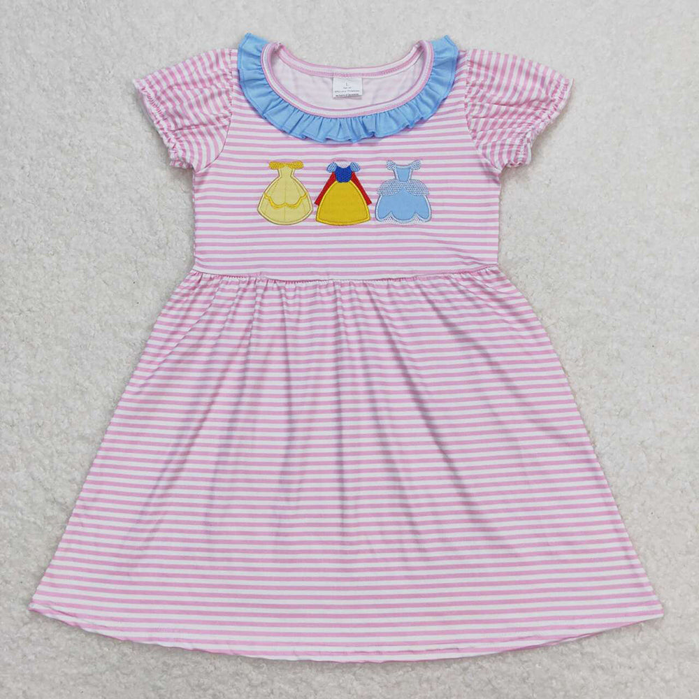 Baby Girls Pink Stripes Princess Knee Length Dresses