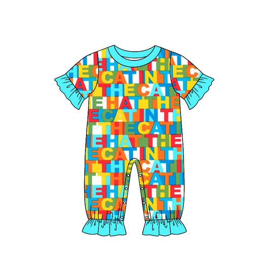 Baby Toddler Girls Dr Reading Colorful Hat Short Sleeve Rompers preorder(moq 5)