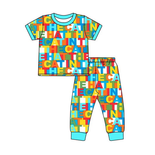 Baby Boys Dr Reading Hat Short Sleeve Tops Pants Pajamas Clothes Sets preorder(moq 5)