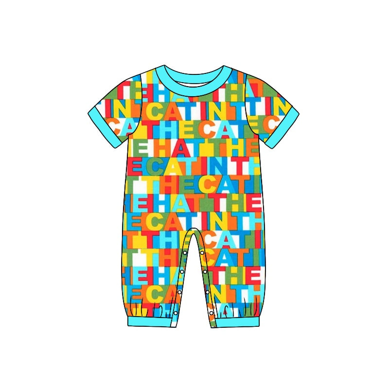 Baby Toddler Boys Dr Reading Colorful Hat Short Sleeve Rompers preorder(moq 5)