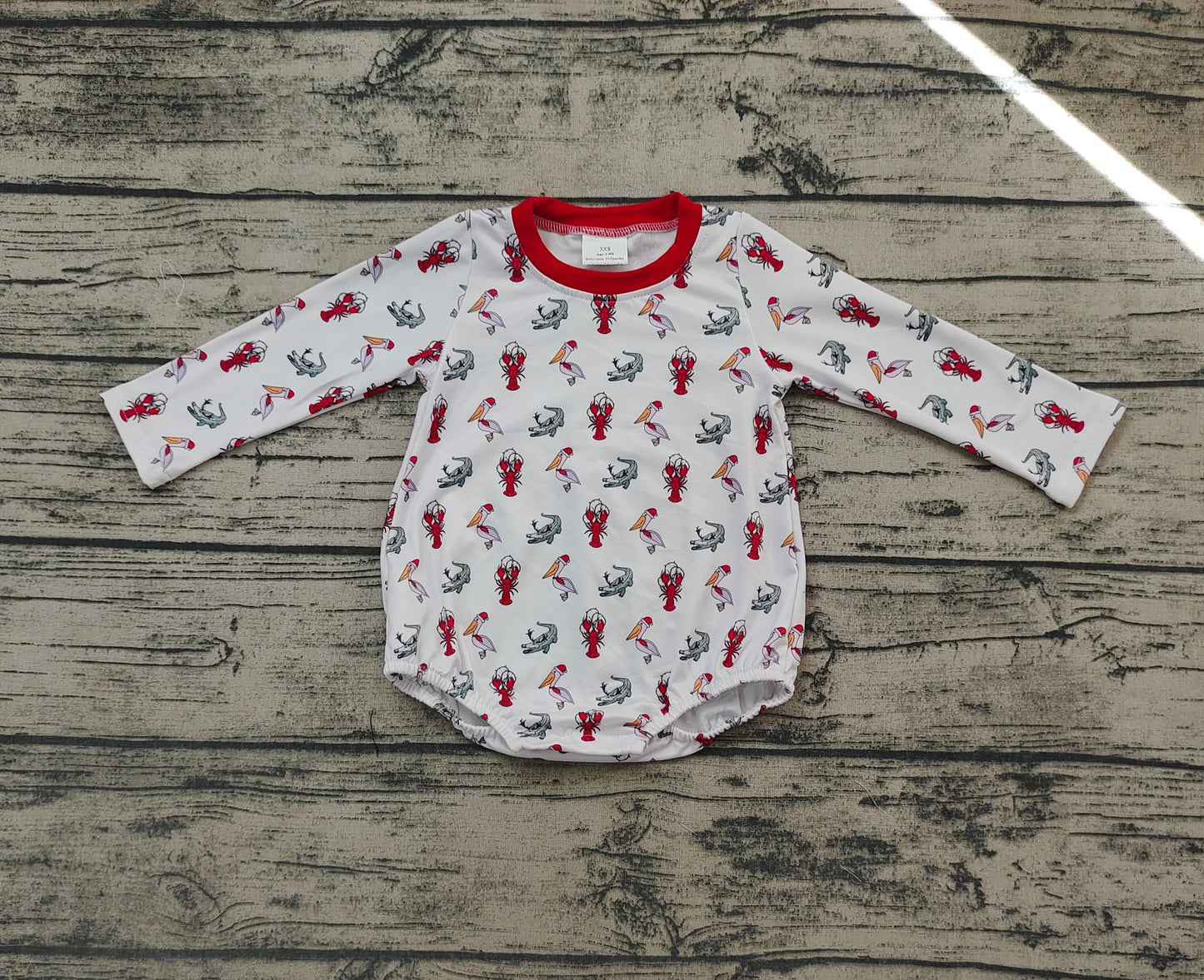 Baby Infant Kids Crawfish Christmas Long Sleeve Rompers