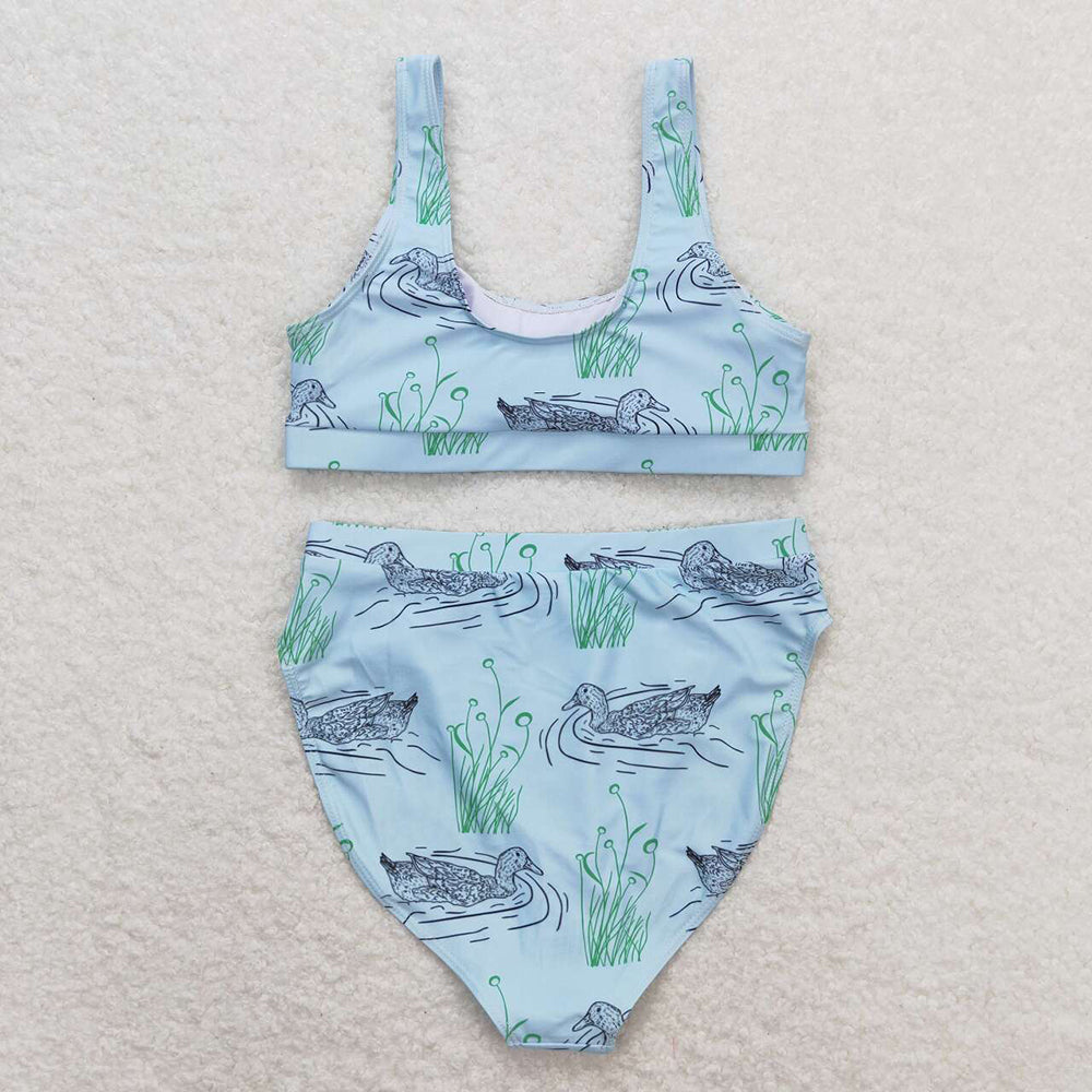 Adult Women Mallard Ducks Top Bottom Swimsuits Sets