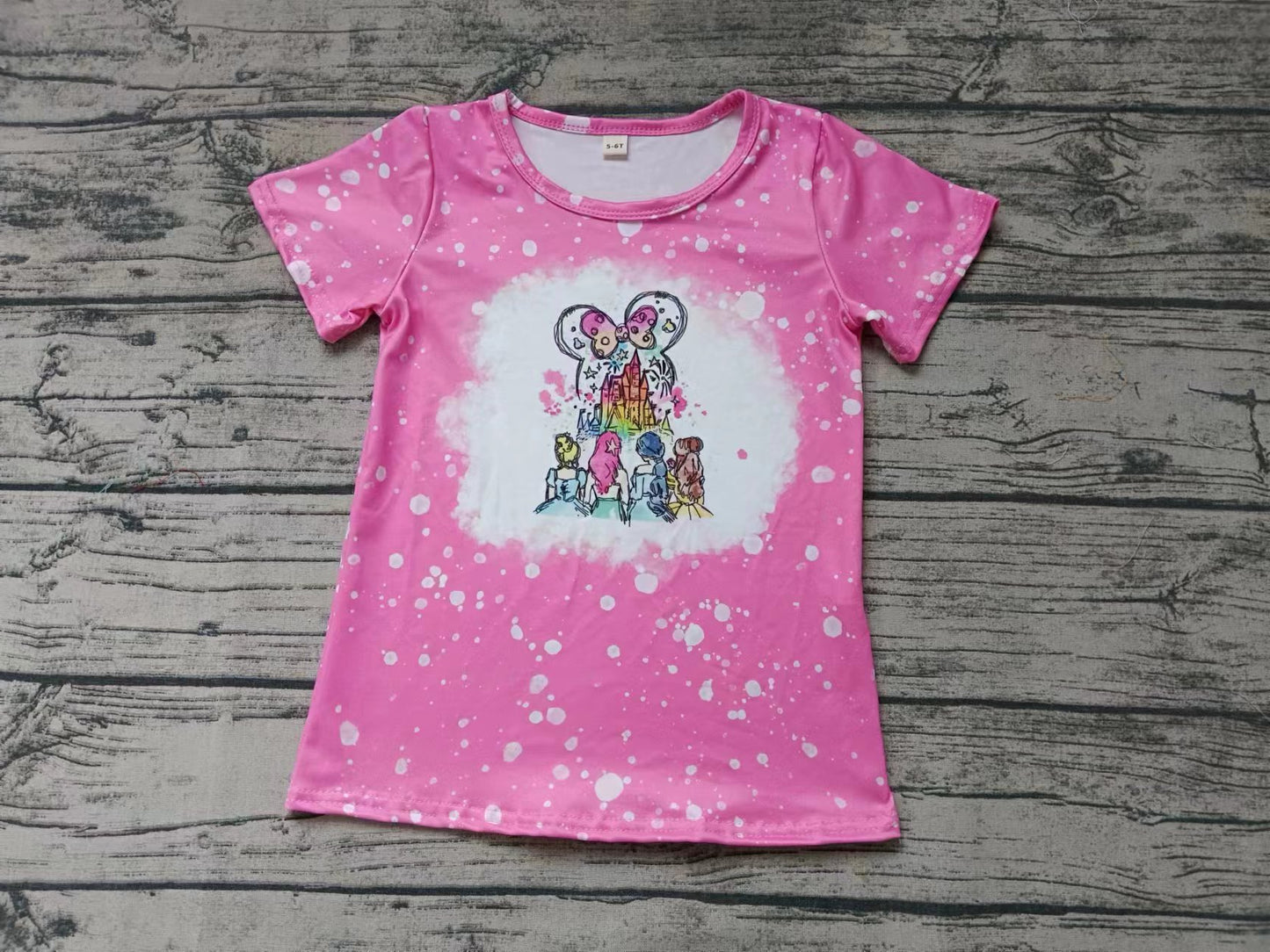 Baby Girls Pink Princess Short Sleeve Tee Shirts Tops Preorder(moq 5)