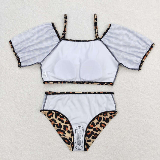 Baby Girls Leopard Straps Top Bummie Swimsuits