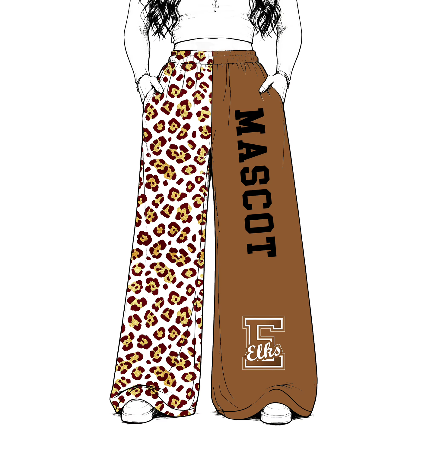 Preorder moq 5 Adult Women Mascot Leopard Team Pants Bottoms