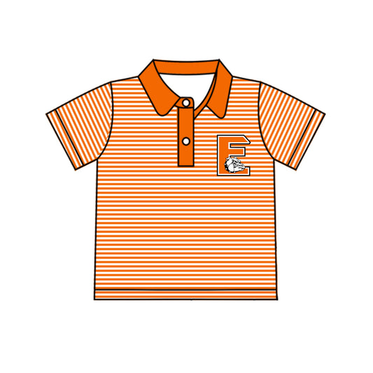 Baby Boys Orange Stripes Short Sleeve Pullovers Tee Shirts Tops preorder(moq 5)