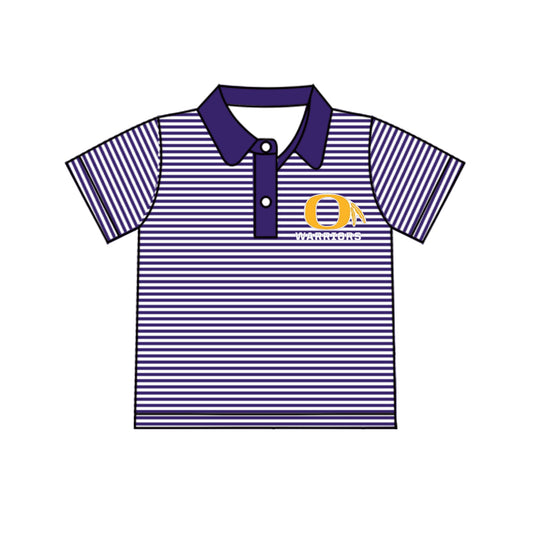 Baby Boys Purple Stripes Short Sleeve Pullovers Tee Shirts Tops preorder(moq 5)