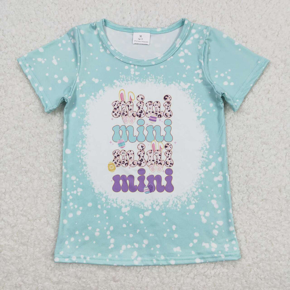 Baby Girls Mama Adult Easter Mini Blue Short Sleeve Tee Shirts Tops