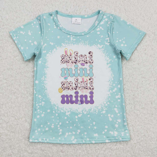 Baby Girls Easter Mini Blue Short Sleeve Tee Shirts Tops