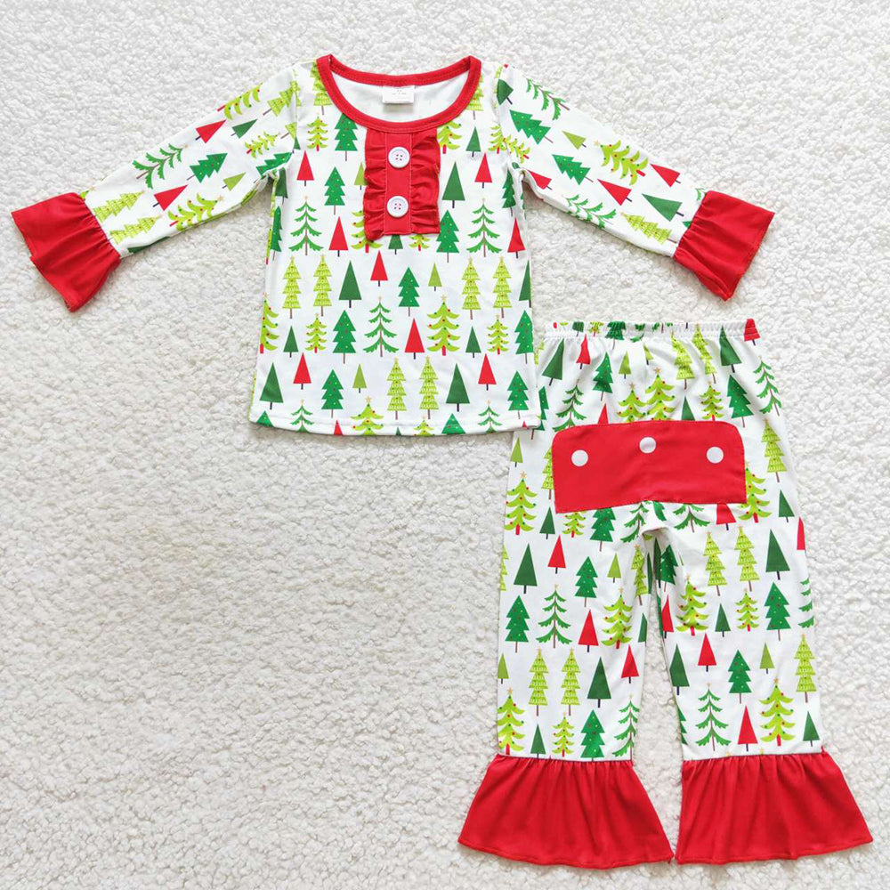 Baby Girls Christmas Tree Pants Pajamas Clothes Sets