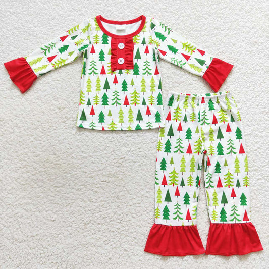 Baby Girls Christmas Tree Pants Pajamas Clothes Sets