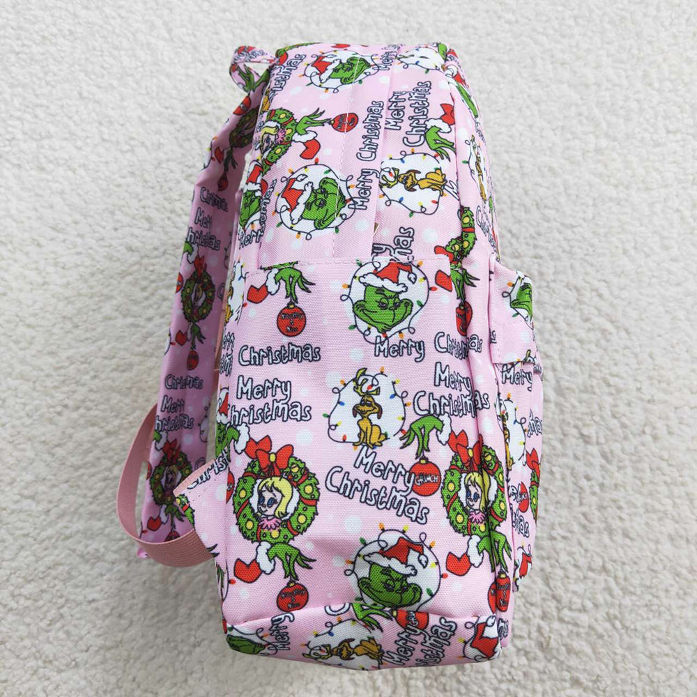 Baby Kids Merry Christmas Pink Frog Color Back Bags