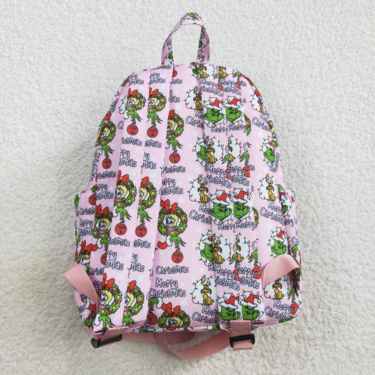 Baby Kids Merry Christmas Pink Frog Color Back Bags