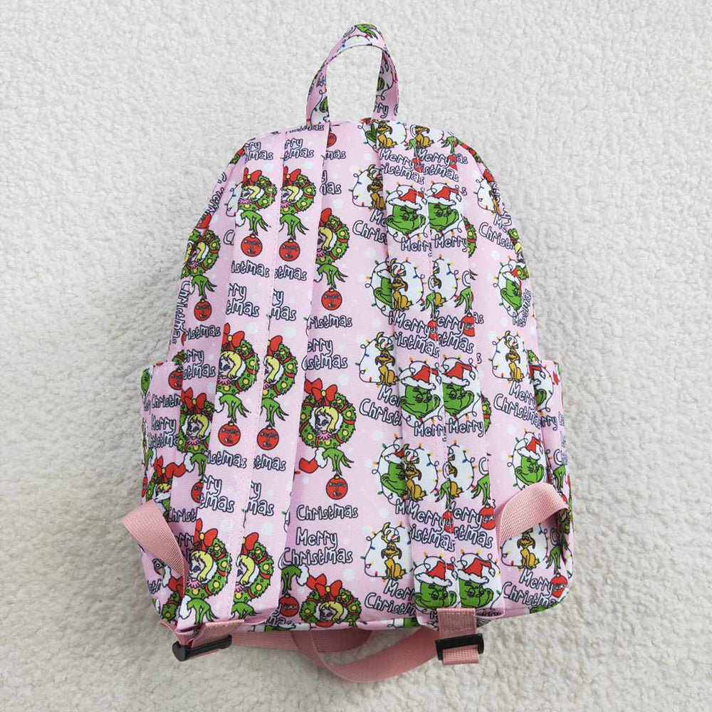 Baby Kids Merry Christmas Pink Frog Color Back Bags