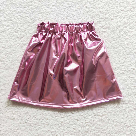 Baby Girls Pink Leather Skirts