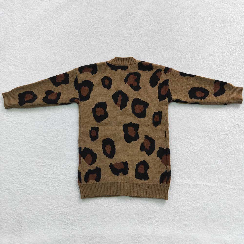 Baby Children Fall Leopard Woolen Cardigan Sweaters