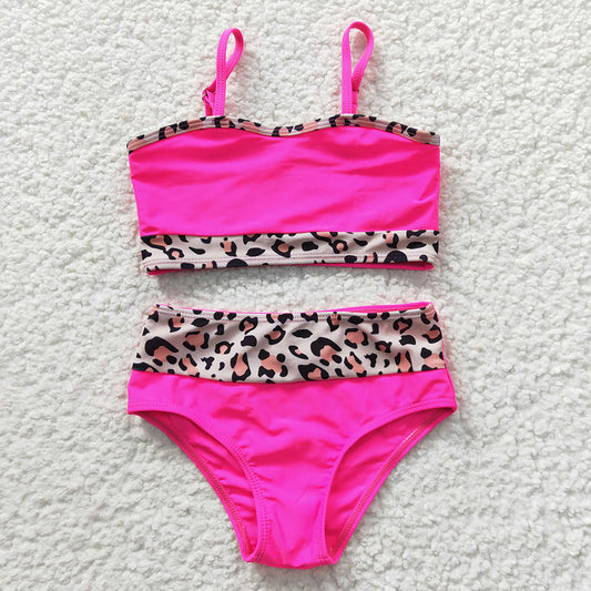 Baby Girls Hotpink Leopard 2 pieces Swimsuits