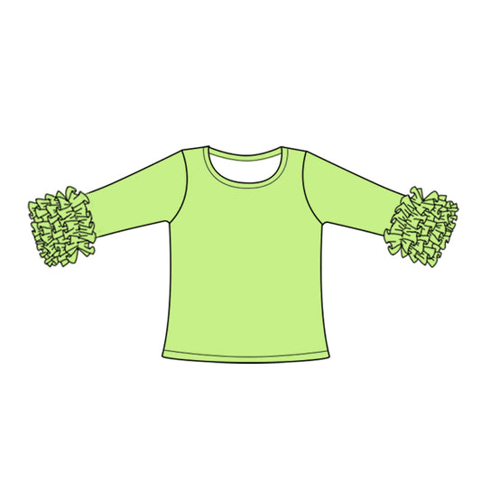 Baby Girls Lime Icing Ruffle Long Sleeve Tee Shirts Tops preorder(moq 5)