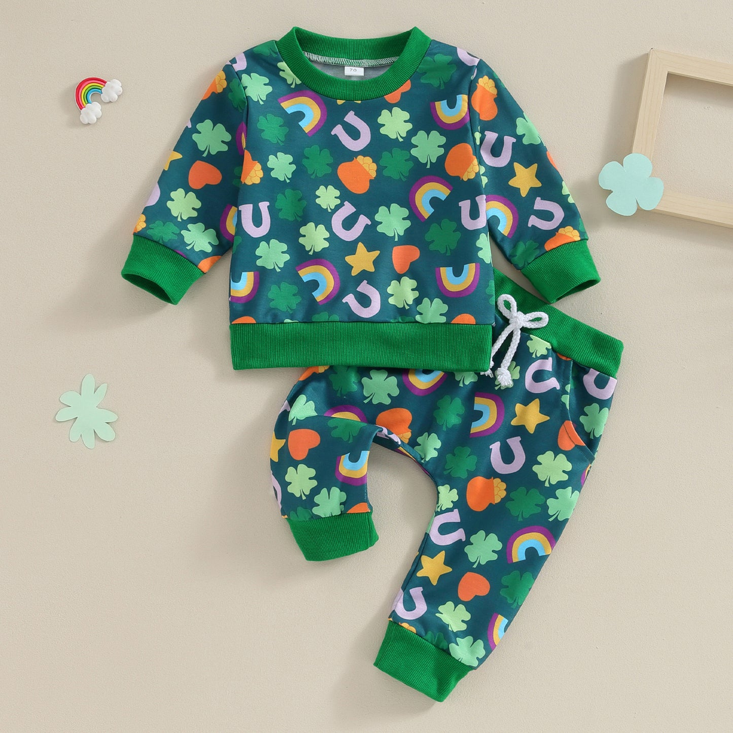 Baby Boys St Patrick Day Tee Top Pants Pajamas Outfits Sets preorder(moq 5)