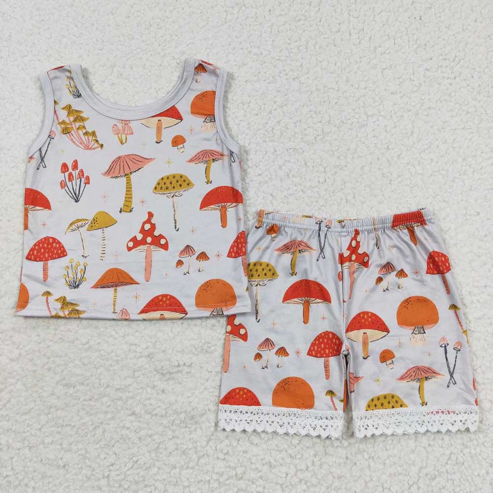 Baby Girls Mashroom Shorts Clothes Sets