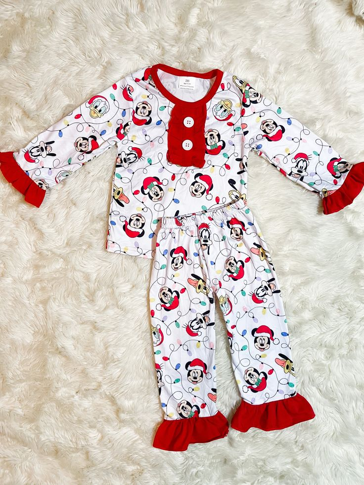 Baby Girls Christmas Cartoon Shirt Pants Pajamas Clothes Sets preorder(moq 5)