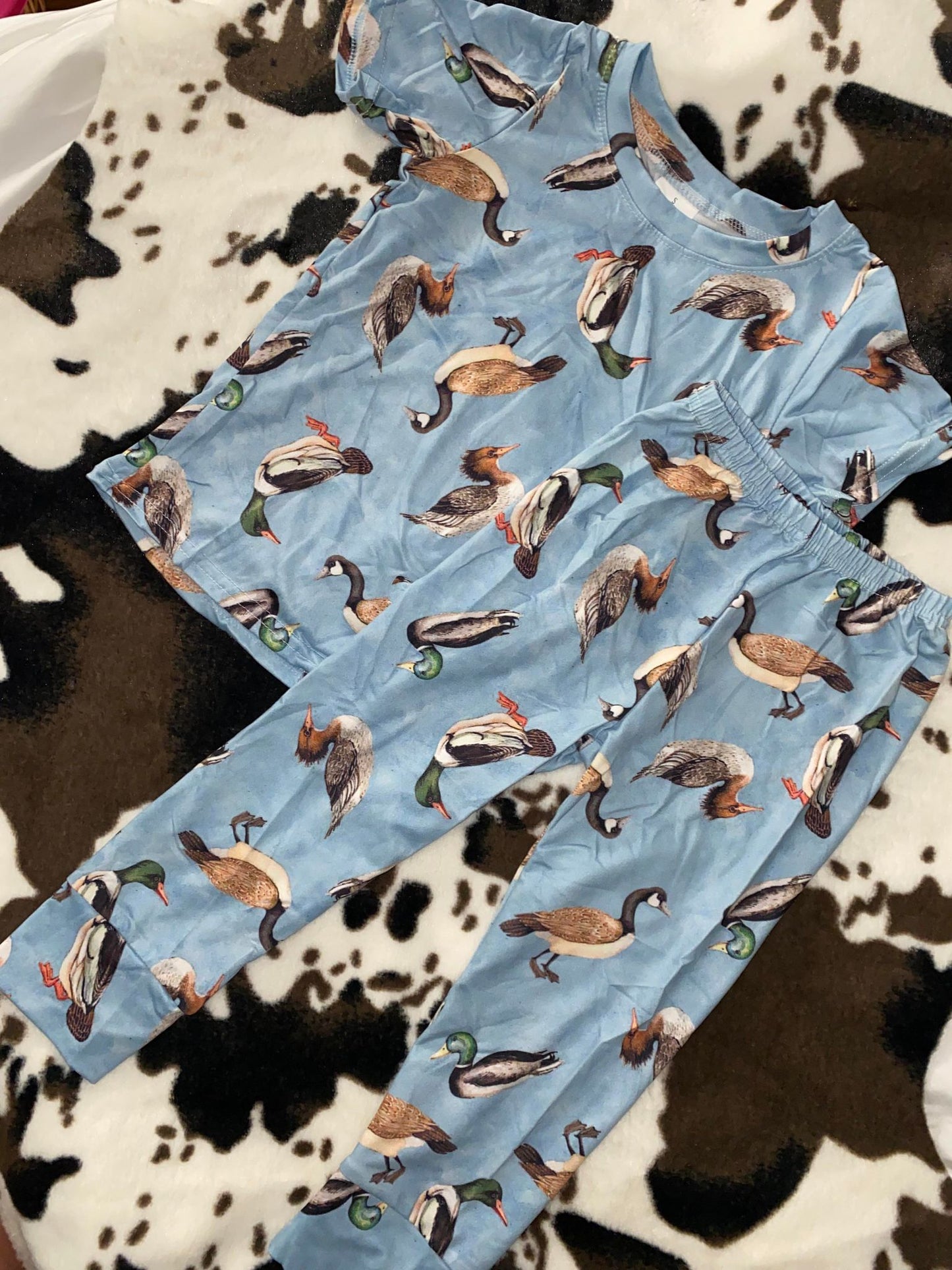 Baby Boys Duck Short Sleeve Shirt Pants Pajamas clothes sets