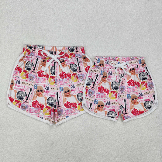 Mommy and Me Adult Baby Girls Pink Singer Lover Shorts Bottoms