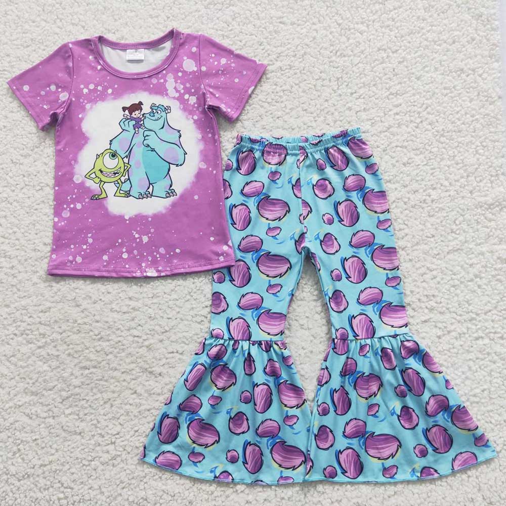 Baby Girls Purple Monster Bell Pants Clothes Sets