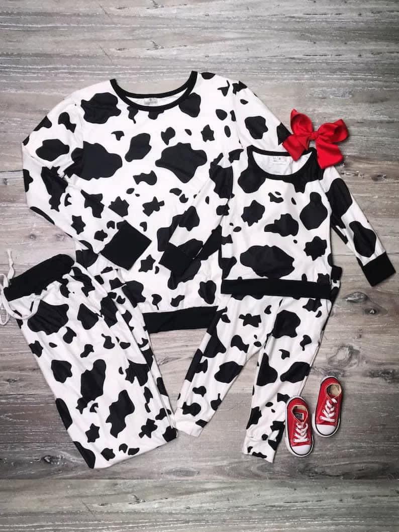 Adult Western Cow Pring Long Sleeve Shirts Pants Pajamas Preorder(moq 5)