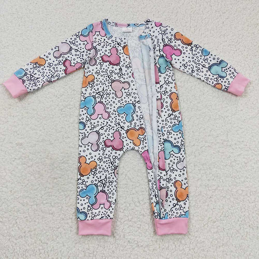 Baby Girls Leopard Animal Zip Rompers