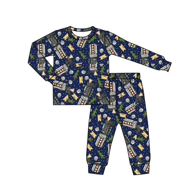 Baby Boys Christmas Train Pants Pajamas Clothing Sets preorder(moq 5)