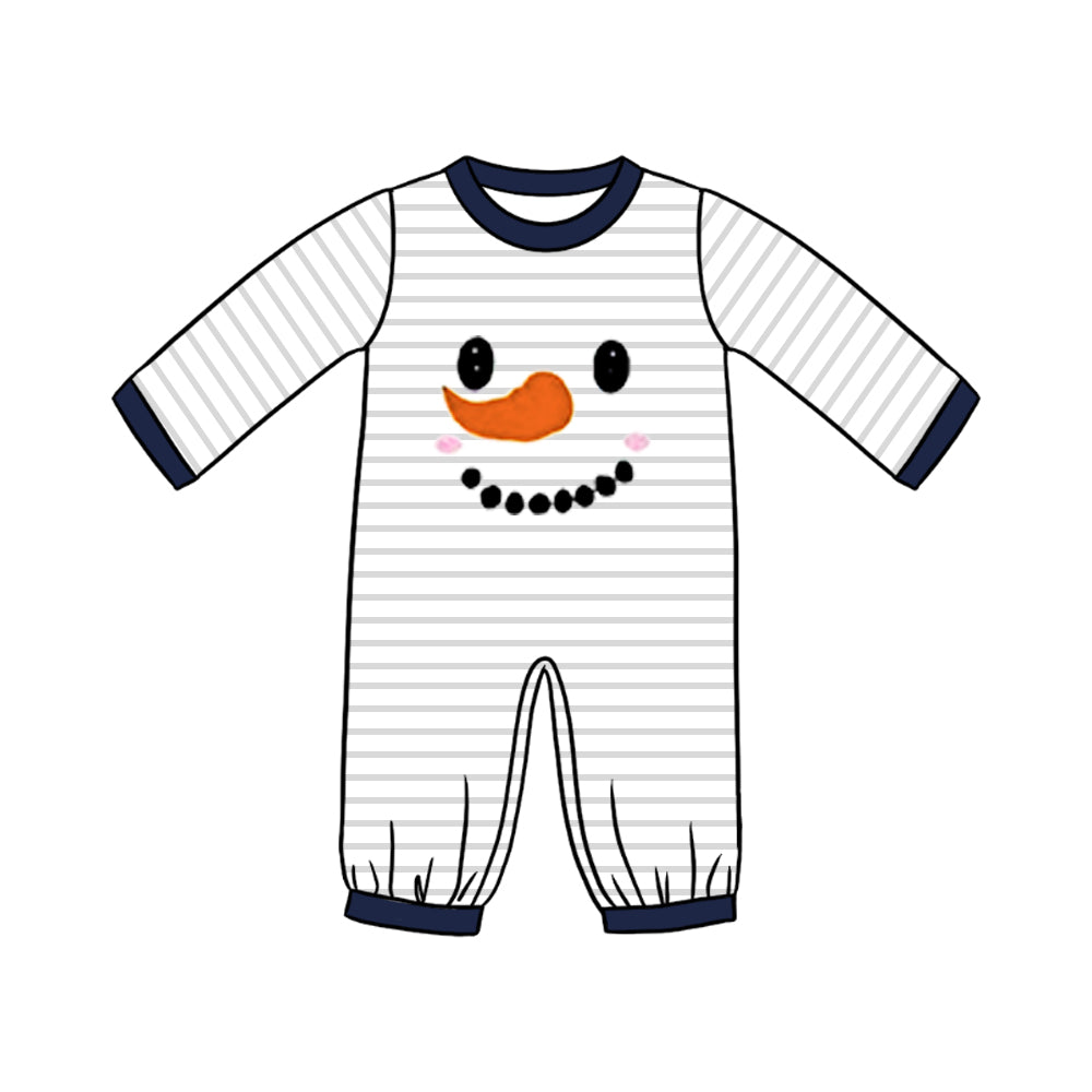 Snowman Baby Boys Grey Stripes Rompers preorder(moq 5)