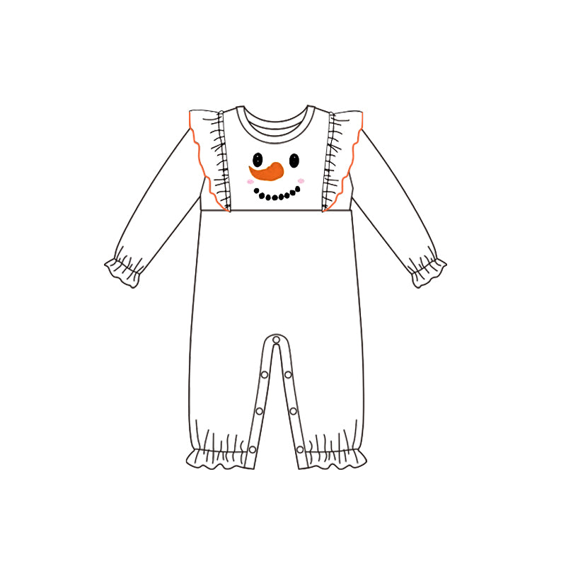 Snowman Baby Girls Ruffle Rompers preorder(moq 5)