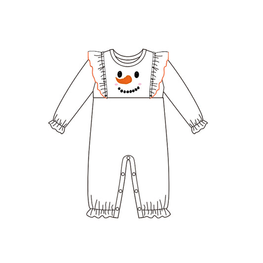 Snowman Baby Girls Ruffle Rompers preorder(moq 5)