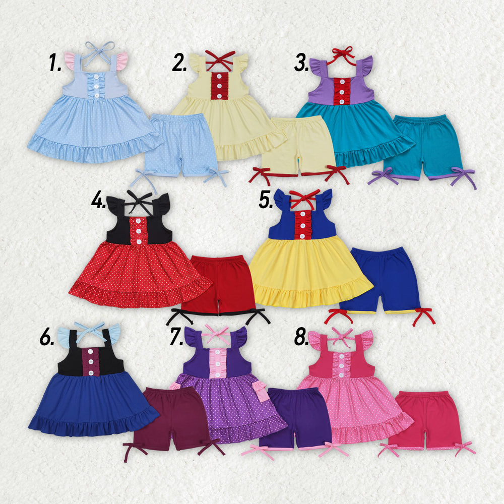 Baby Girls Princess Summer Sibling Sister Top Shorts Clothes Sets