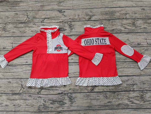 Baby Girls Team Red Ohio Pullover Shirt Zip Tee Shirts preorder(moq 5)