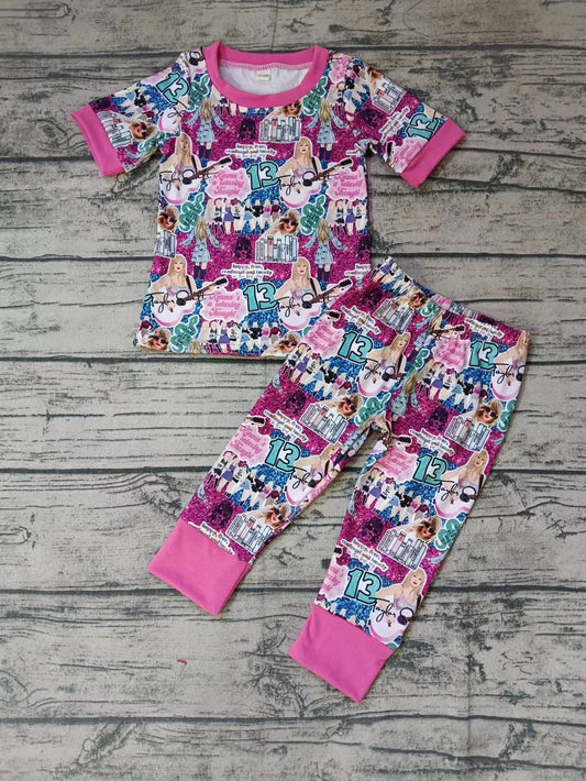 Baby Girls Singer Pink Shirt Pants Pajamas Clothes Sets preorder(moq 5)