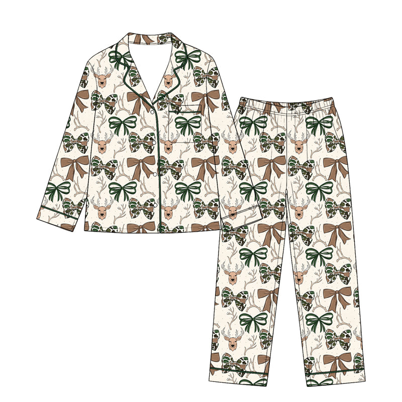 Preorder(moq 5) Girls 2‑Piece Set Long Sleeve Lapel Collar Kids Outfit